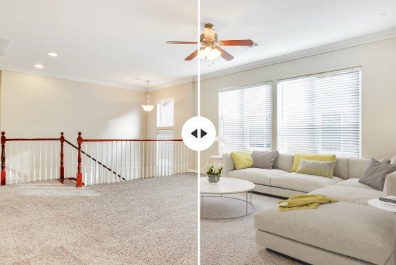 Virtual staging Las Vegas — empty room digitally furnished