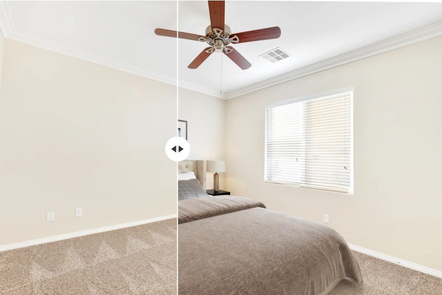 Virtually Staged Primary Bedroom