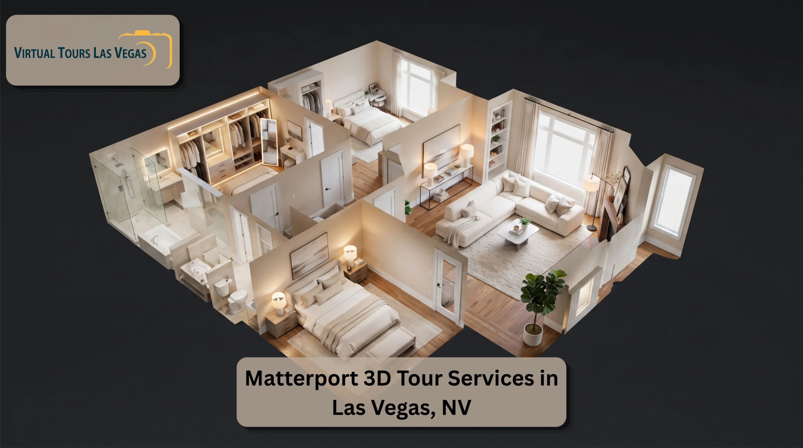 Interactive Matterport 3D floor plan layout showing an entire home interior, used for professional real estate virtual tour services.