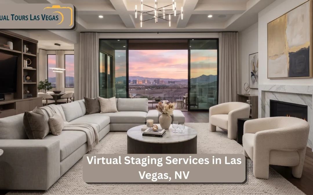 Professionally staged modern luxury living room, Las Vegas real estate property.